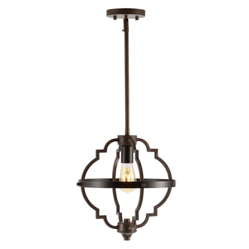 Ogee 12.5" Adjustable Iron Rustic Industrial LED Pendant - JONATHAN Y